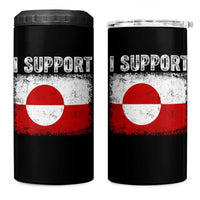 I Support Greenland 4 in 1 Can Cooler Tumbler Grunge Flag