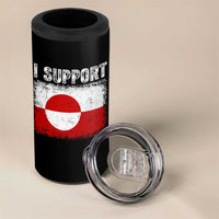 I Support Greenland 4 in 1 Can Cooler Tumbler Grunge Flag