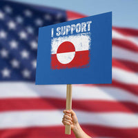I Support Greenland Protest Sign Grunge Flag