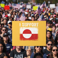 I Support Greenland Protest Sign Grunge Flag