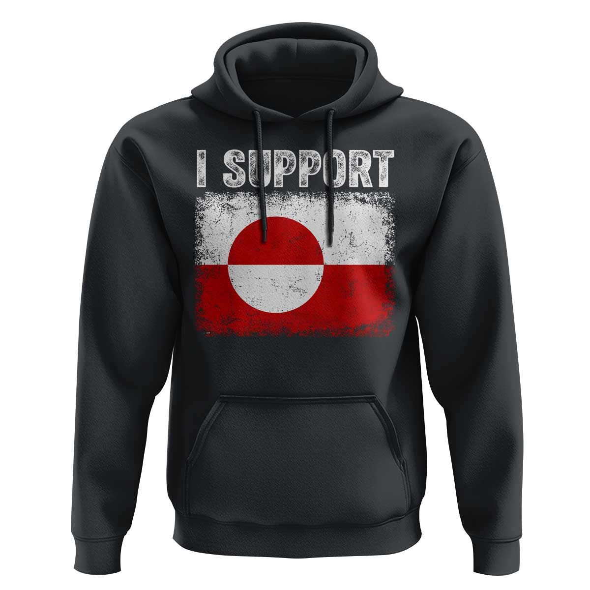 I Support Greenland Hoodie Grunge Flag