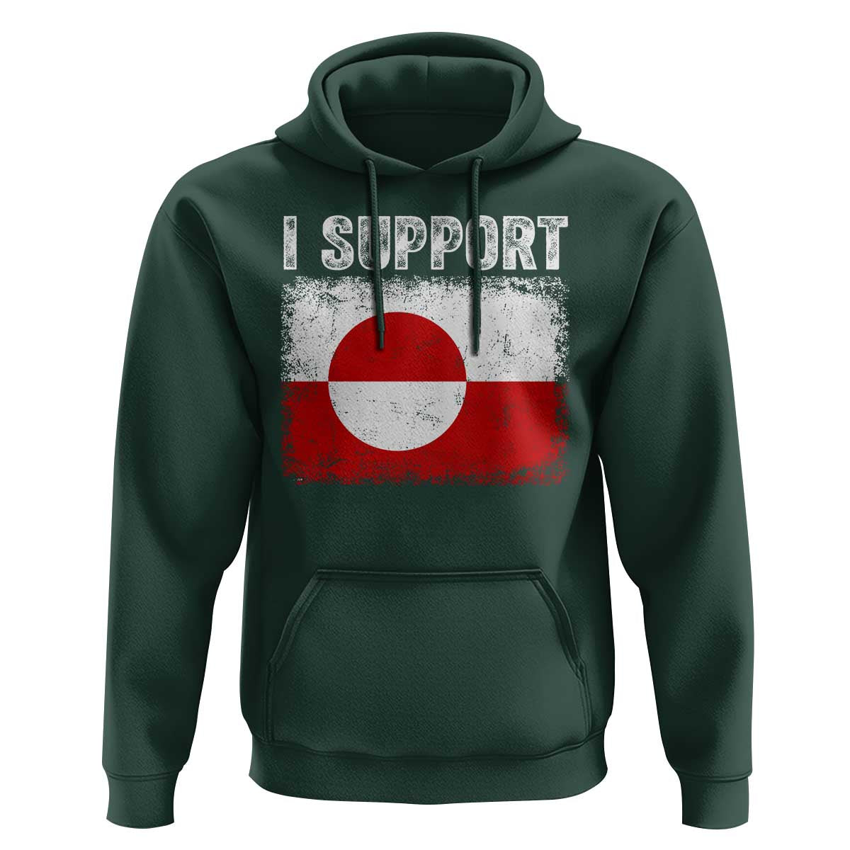 I Support Greenland Hoodie Grunge Flag