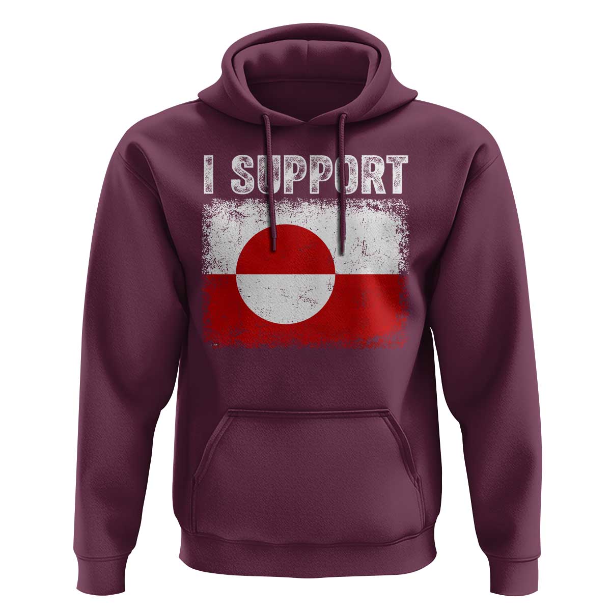 I Support Greenland Hoodie Grunge Flag