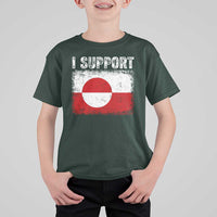 I Support Greenland T Shirt For Kid Grunge Flag