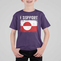 I Support Greenland T Shirt For Kid Grunge Flag