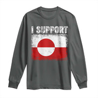 I Support Greenland Long Sleeve Shirt Grunge Flag