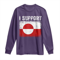 I Support Greenland Long Sleeve Shirt Grunge Flag