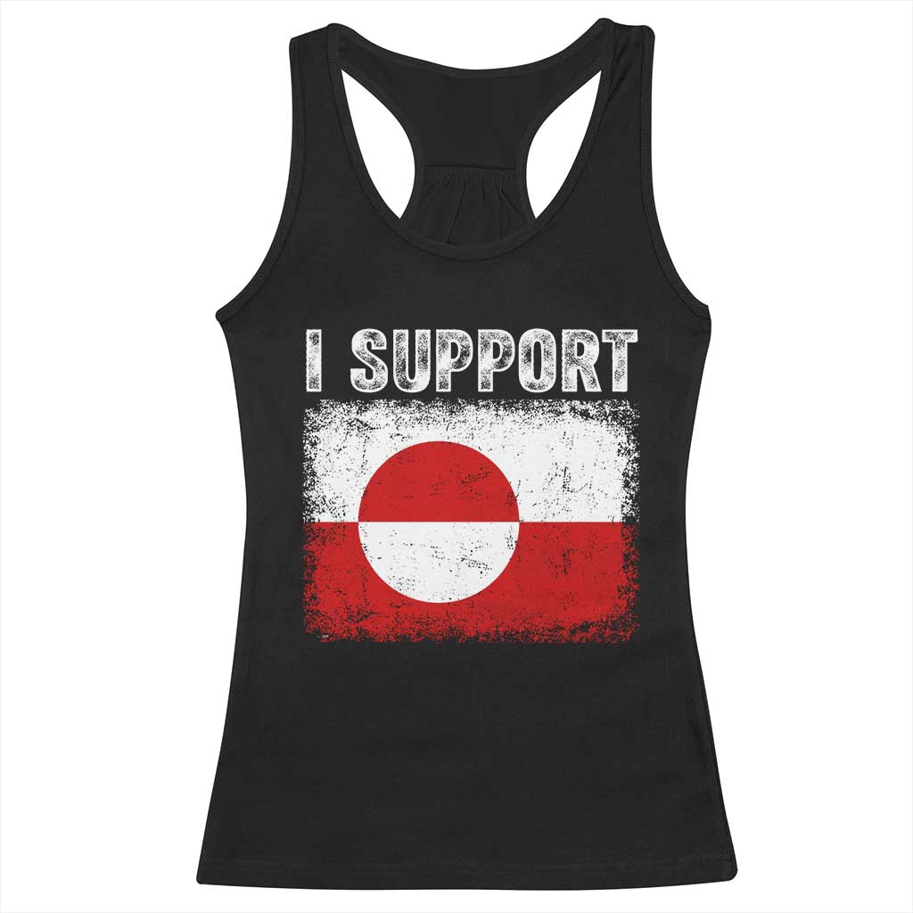 I Support Greenland Racerback Tank Top Grunge Flag