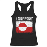 I Support Greenland Racerback Tank Top Grunge Flag