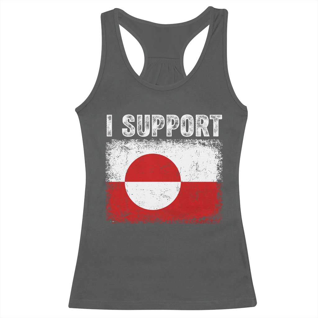I Support Greenland Racerback Tank Top Grunge Flag