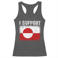 I Support Greenland Racerback Tank Top Grunge Flag