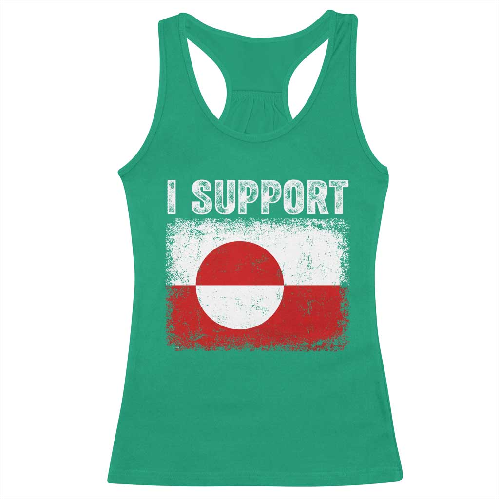 I Support Greenland Racerback Tank Top Grunge Flag