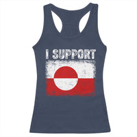 I Support Greenland Racerback Tank Top Grunge Flag