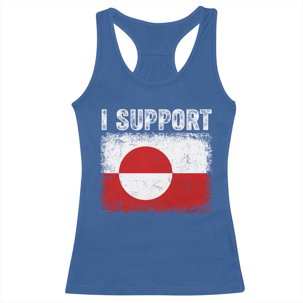 I Support Greenland Racerback Tank Top Grunge Flag