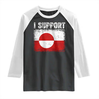 I Support Greenland Raglan Shirt Grunge Flag