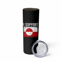 I Support Greenland Skinny Tumbler Grunge Flag