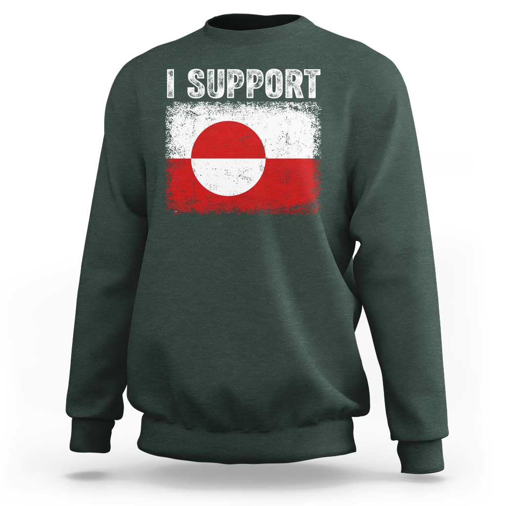 I Support Greenland Sweatshirt Grunge Flag