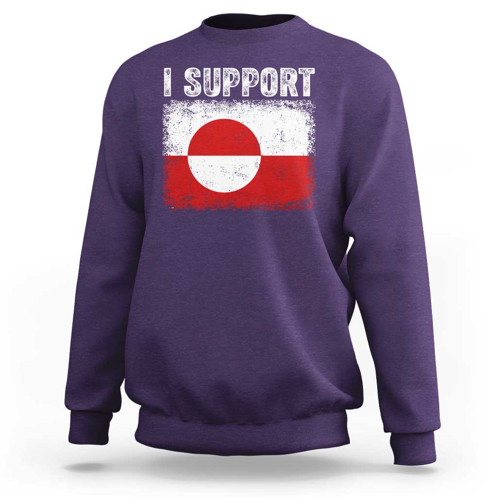 I Support Greenland Sweatshirt Grunge Flag