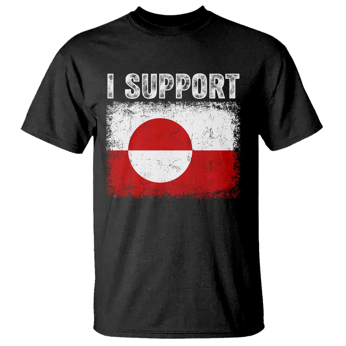 I Support Greenland T Shirt Grunge Flag