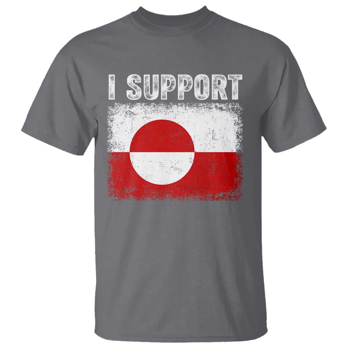 I Support Greenland T Shirt Grunge Flag