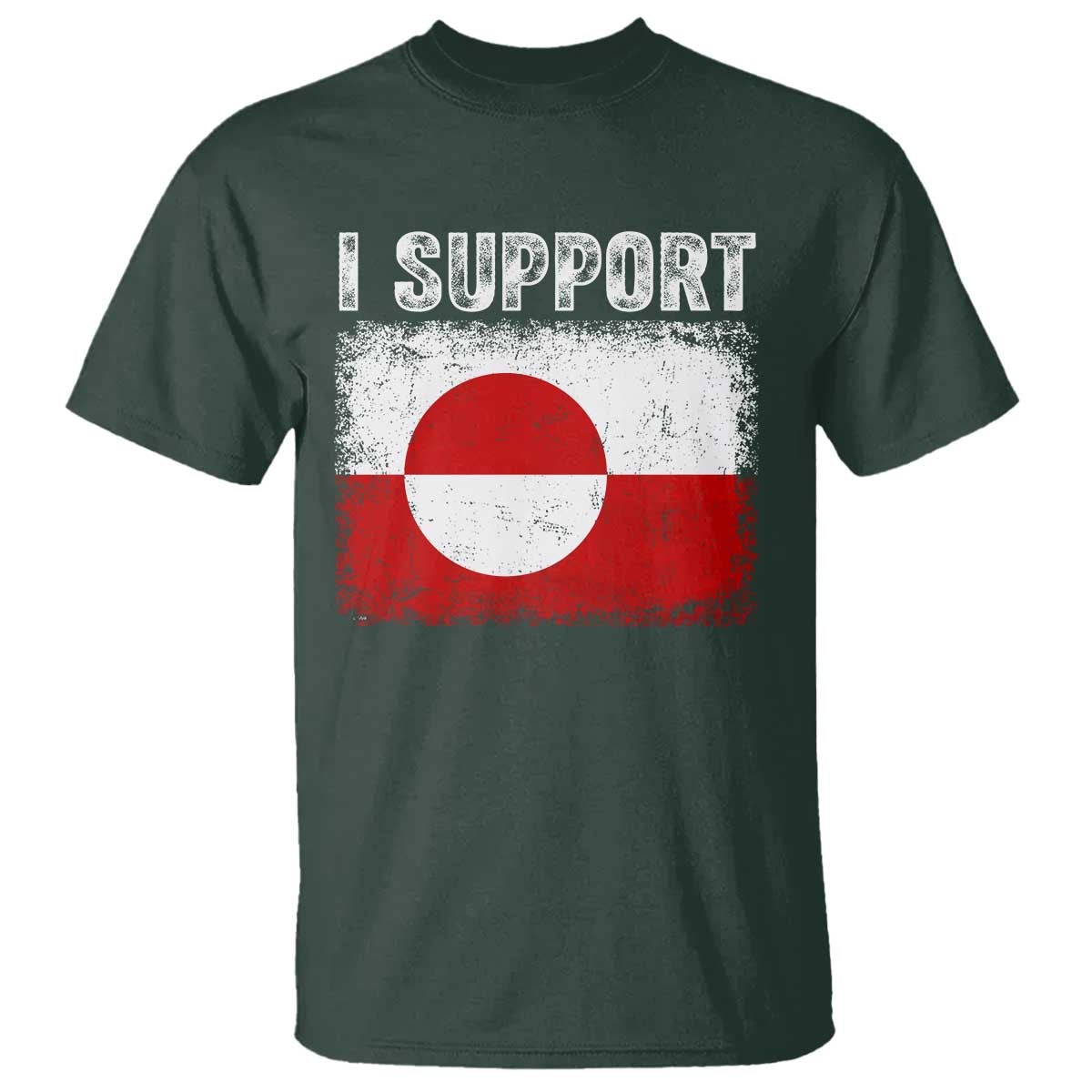 I Support Greenland T Shirt Grunge Flag