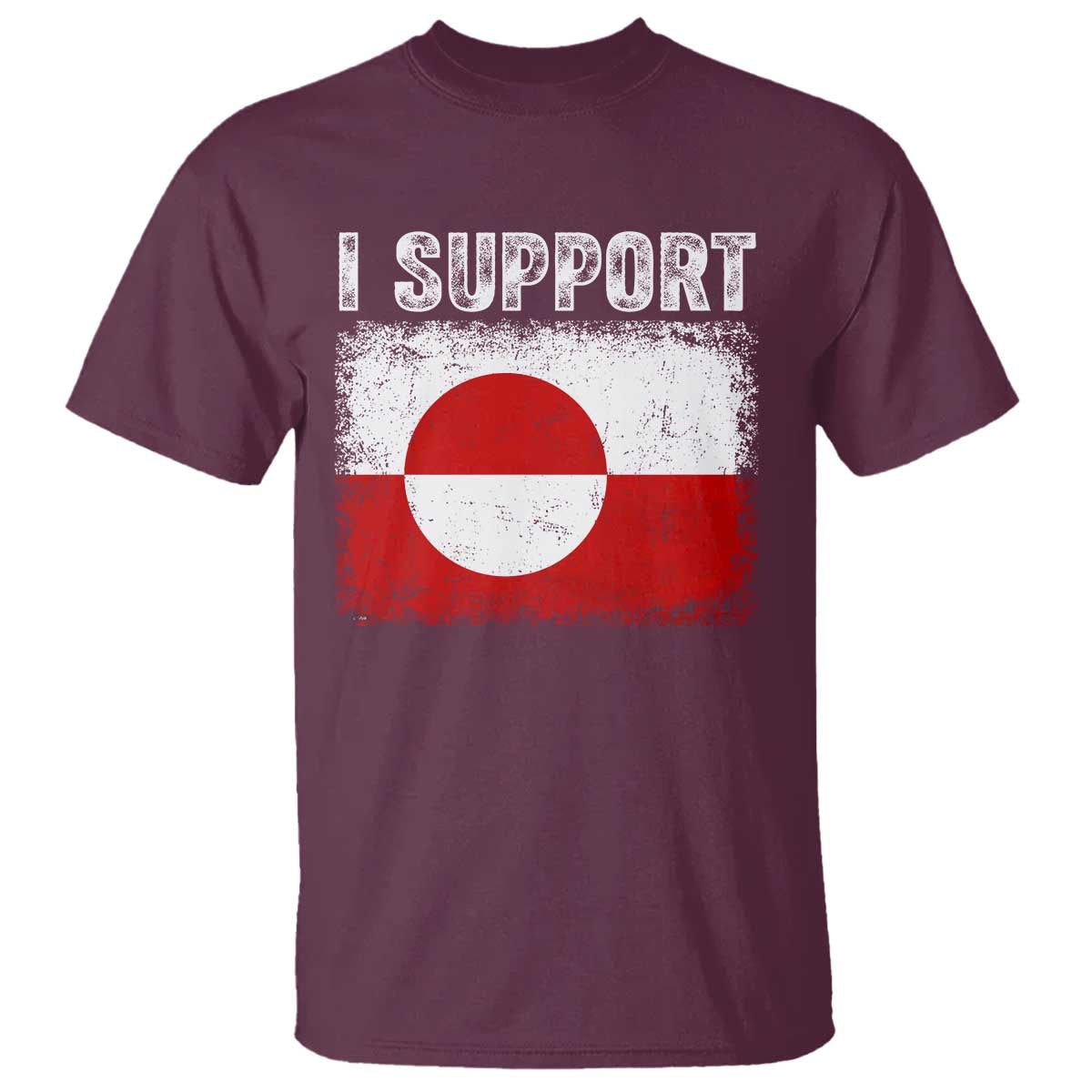 I Support Greenland T Shirt Grunge Flag