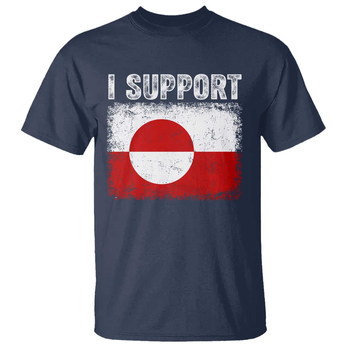 I Support Greenland T Shirt Grunge Flag