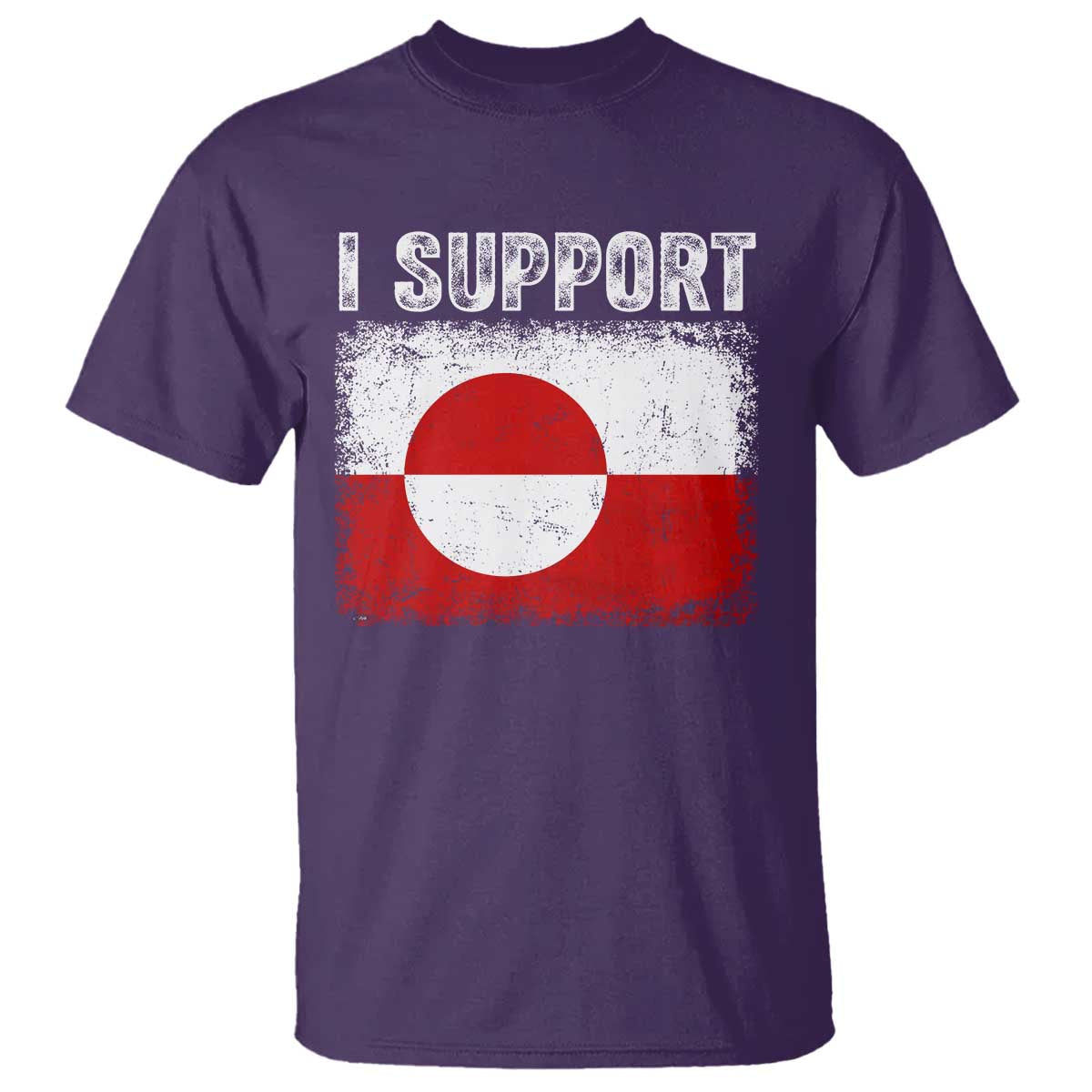 I Support Greenland T Shirt Grunge Flag