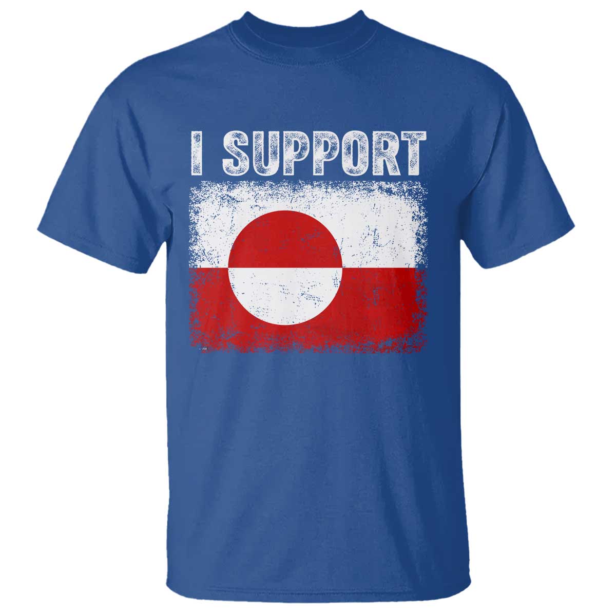 I Support Greenland T Shirt Grunge Flag