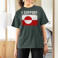 I Support Greenland T Shirt For Women Grunge Flag