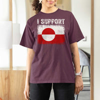 I Support Greenland T Shirt For Women Grunge Flag