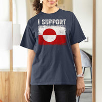 I Support Greenland T Shirt For Women Grunge Flag