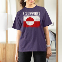 I Support Greenland T Shirt For Women Grunge Flag
