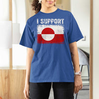 I Support Greenland T Shirt For Women Grunge Flag
