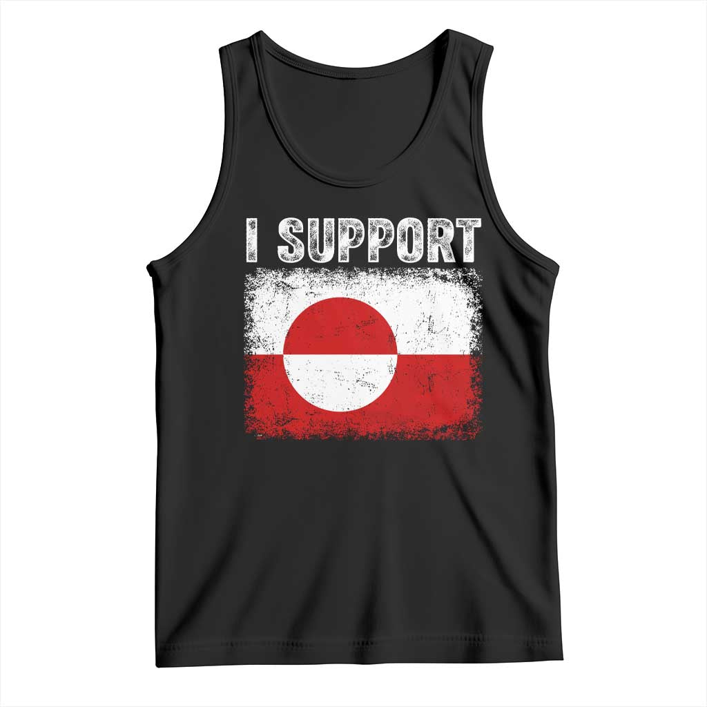I Support Greenland Tank Top Grunge Flag