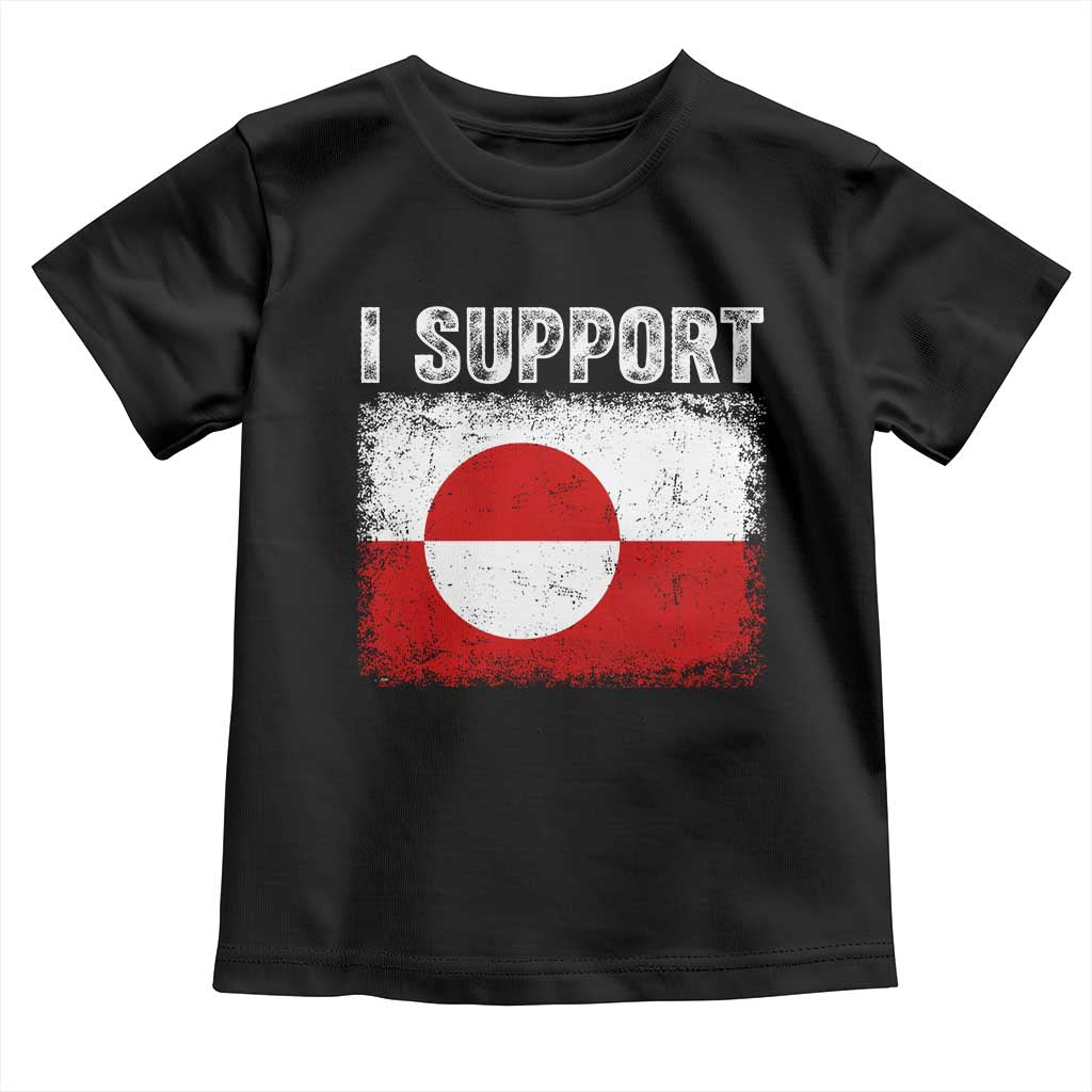 I Support Greenland Toddler T Shirt Grunge Flag
