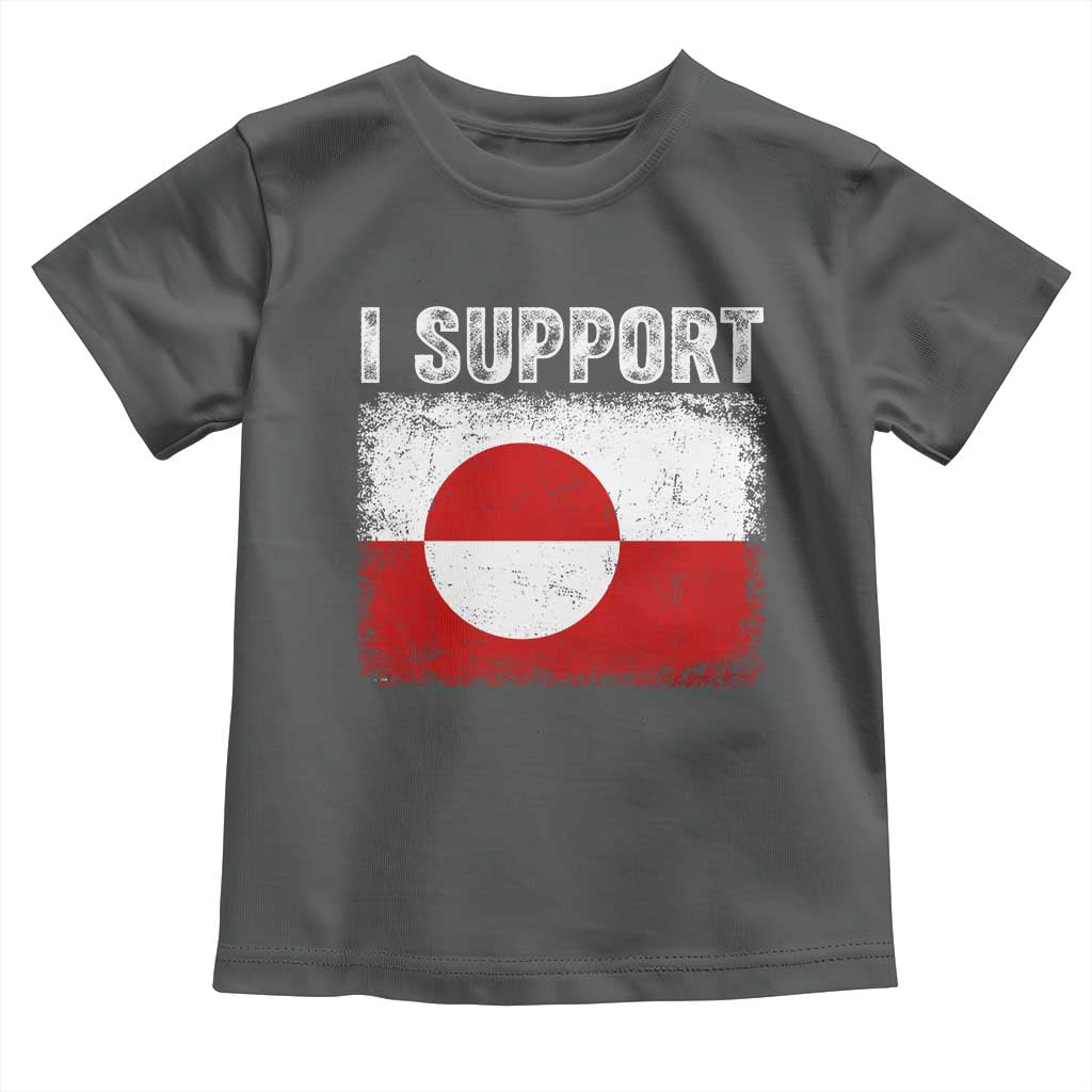 I Support Greenland Toddler T Shirt Grunge Flag