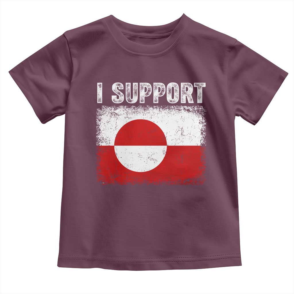 I Support Greenland Toddler T Shirt Grunge Flag