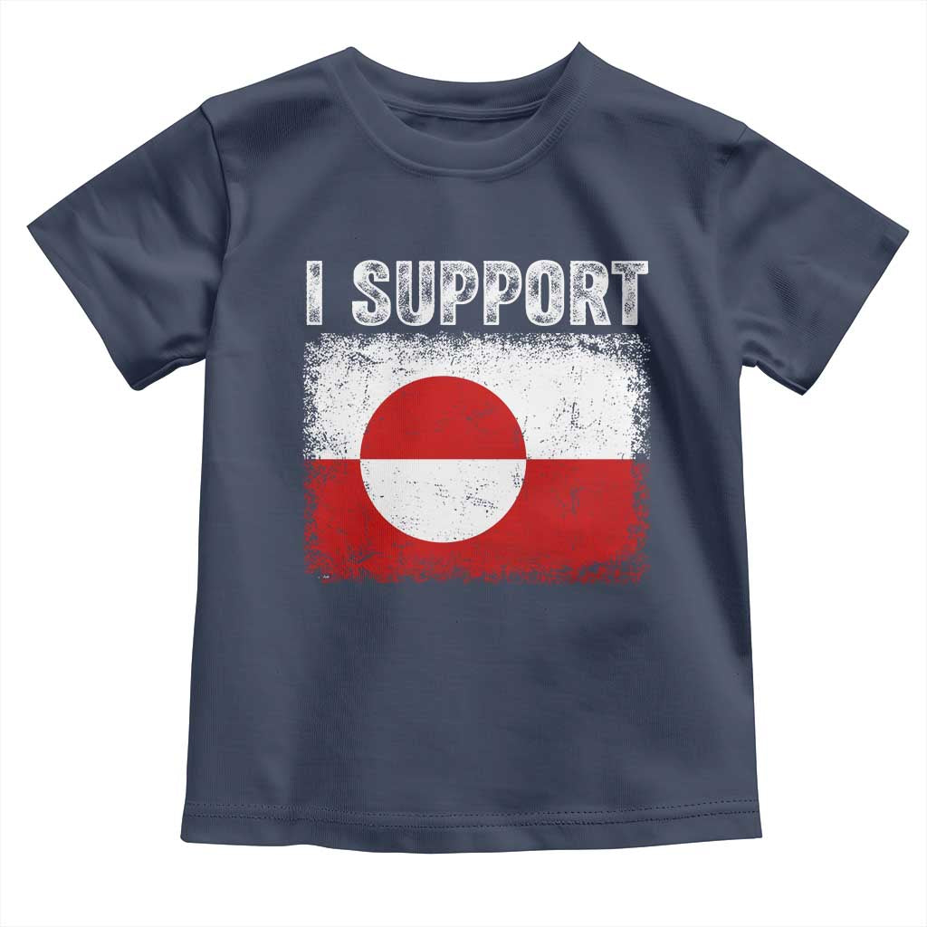 I Support Greenland Toddler T Shirt Grunge Flag