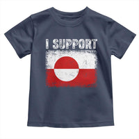 I Support Greenland Toddler T Shirt Grunge Flag