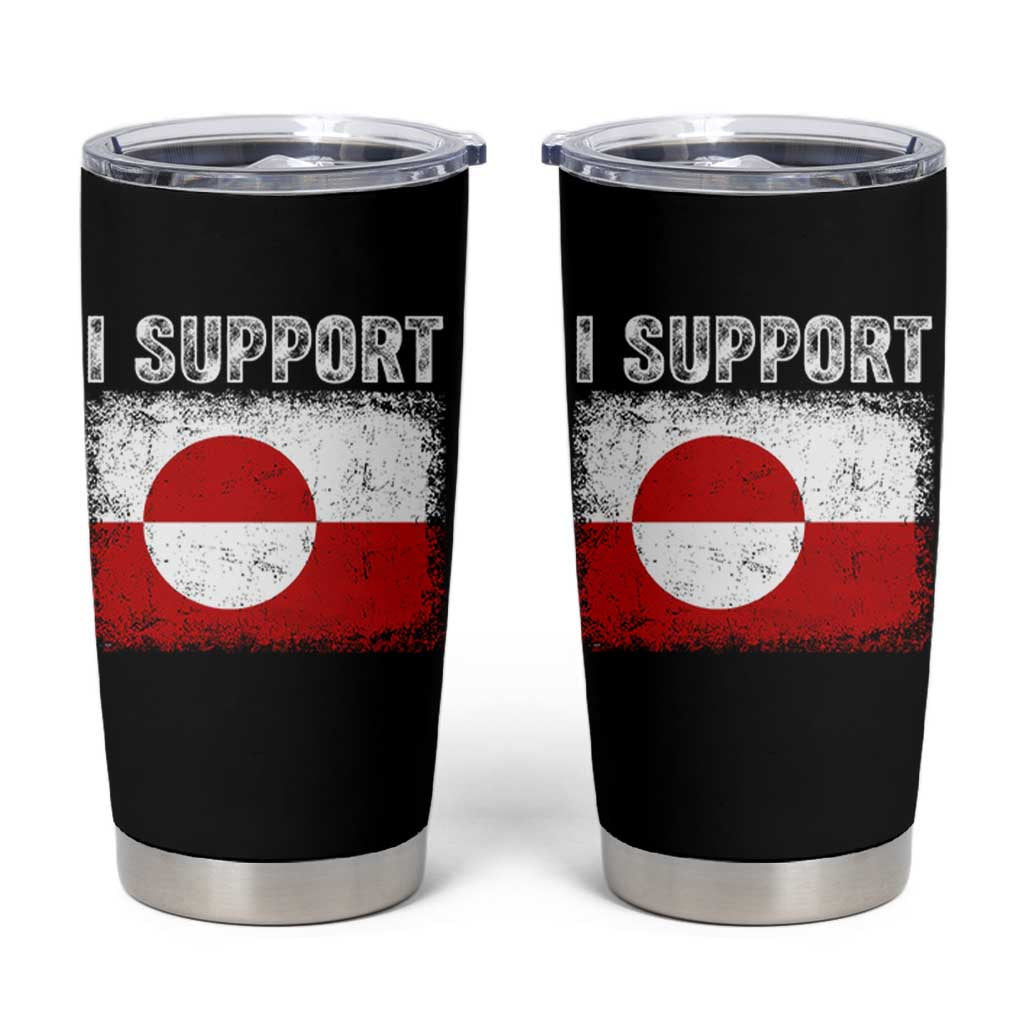 I Support Greenland Tumbler Cup Grunge Flag