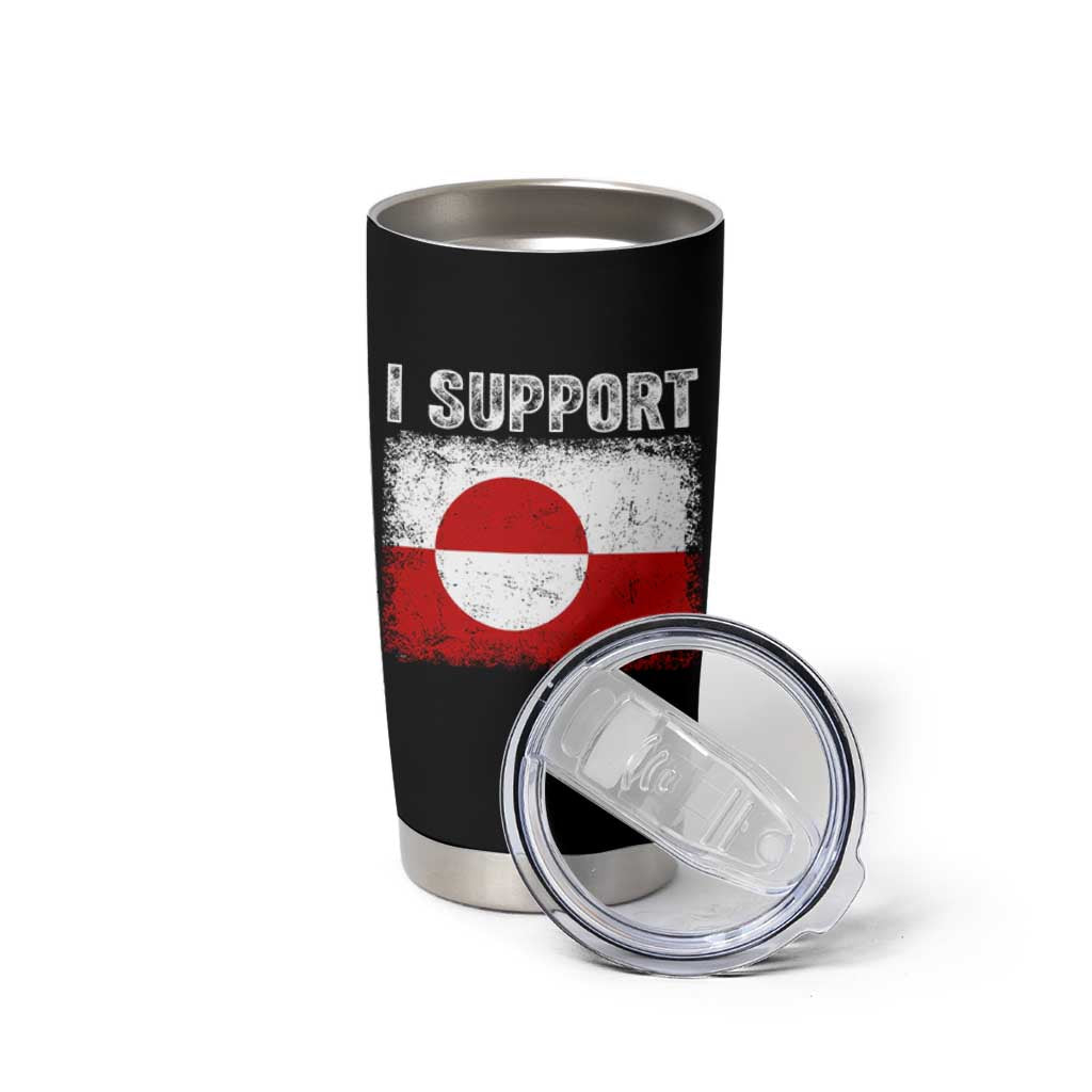 I Support Greenland Tumbler Cup Grunge Flag