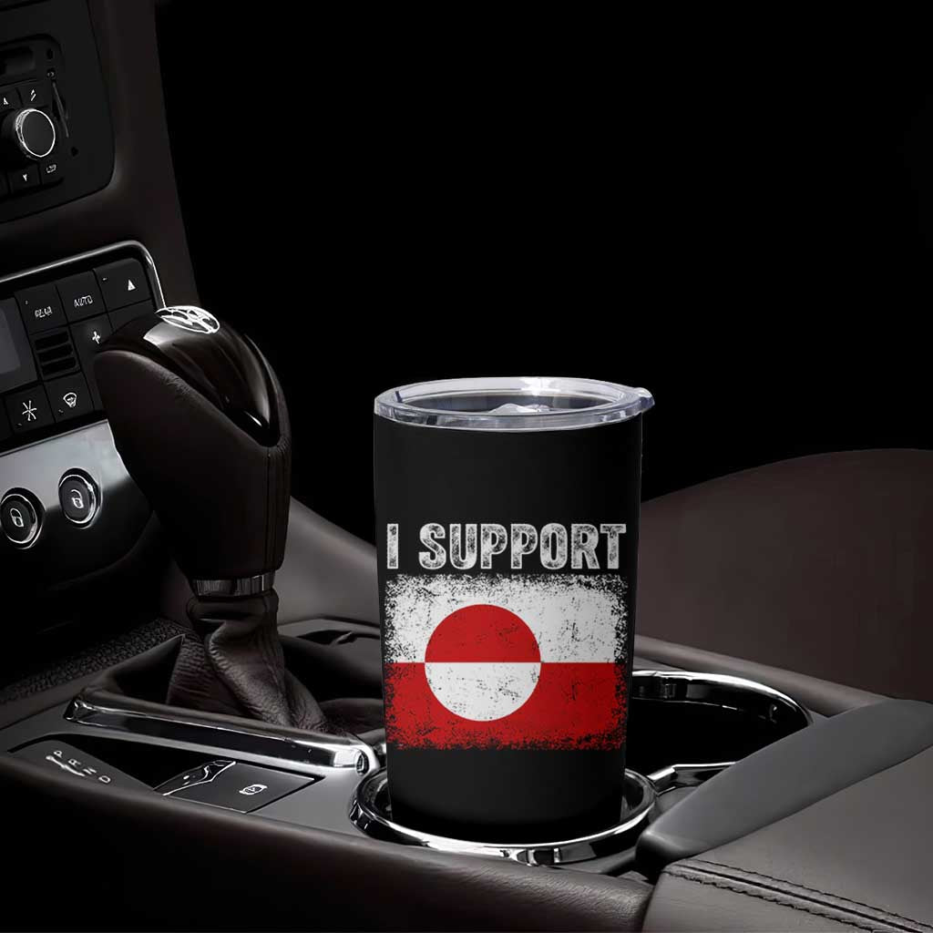 I Support Greenland Tumbler Cup Grunge Flag