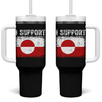 I Support Greenland Tumbler With Handle Grunge Flag