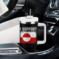 I Support Greenland Tumbler With Handle Grunge Flag