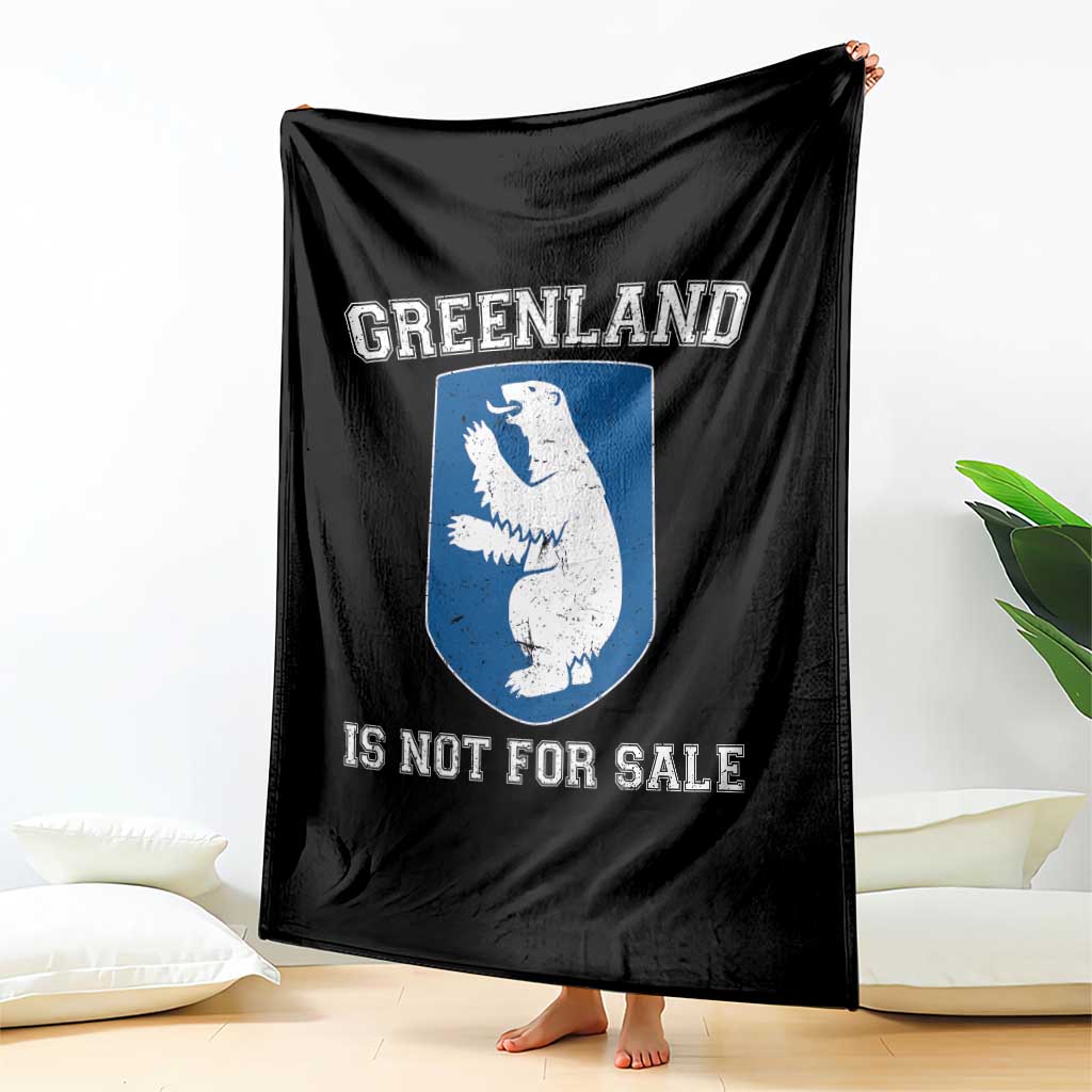 Greenland Is Not For Sale Throw Blanket Polar Bear Vintage Political Protest
