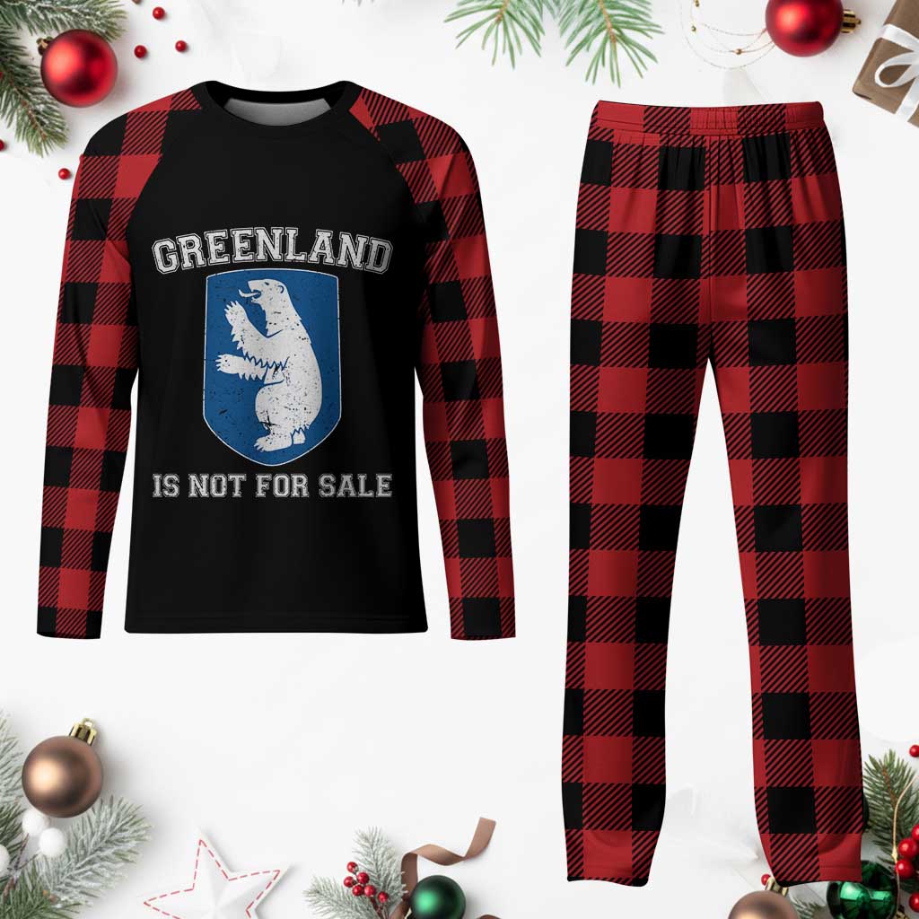 Greenland Is Not For Sale Plaid Pajama Set Polar Bear Vintage Political Protest