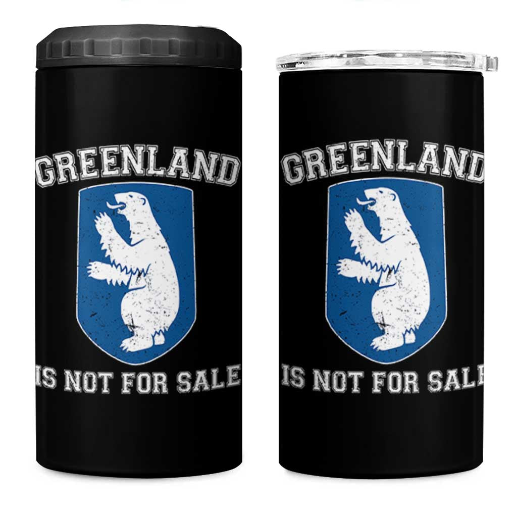 Greenland Is Not For Sale 4 in 1 Can Cooler Tumbler Polar Bear Vintage Political Protest