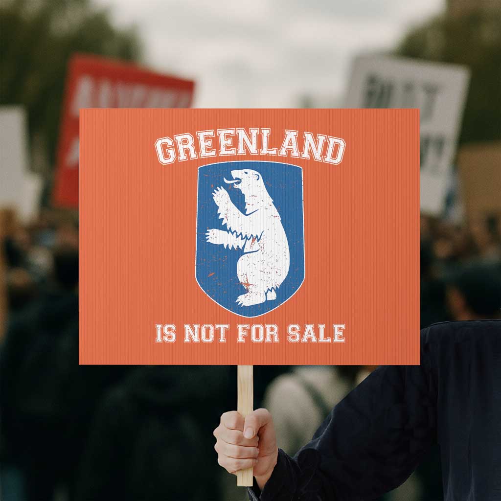 Greenland Is Not For Sale Protest Sign Polar Bear Vintage Political Protest