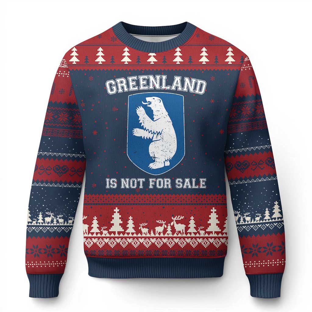 Greenland Is Not For Sale Ugly Christmas Sweater Polar Bear Vintage Political Protest